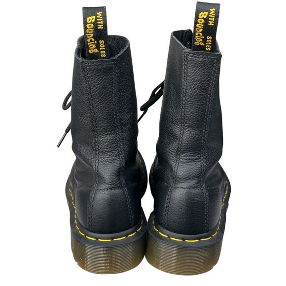 Dr. Martens Women’s Black Leather Combat Boots Size US 7 - Picture 8 of 10